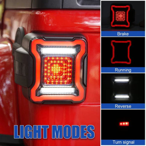 The Jeep Wrangler LED Tail Lights, designed for 2018-2024 JL and JL Unlimited, ensure optimal visibility and safety on the road.