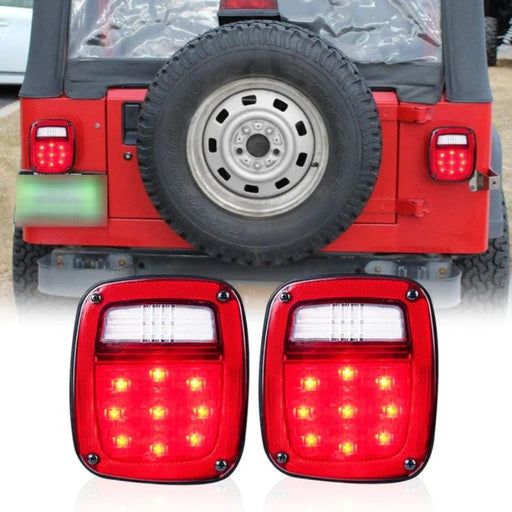 Upgrade to Jeep YJ Tail Lights for halogen replacement and enhanced safety features.