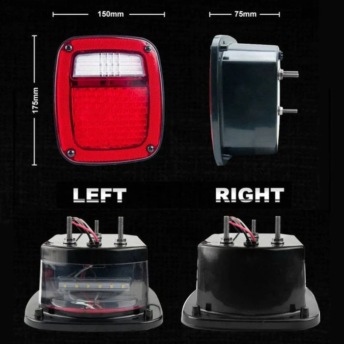 The Jeep YJ Tail Lights are designed with distinct structures, making it easy to differentiate between the left and right sides.
