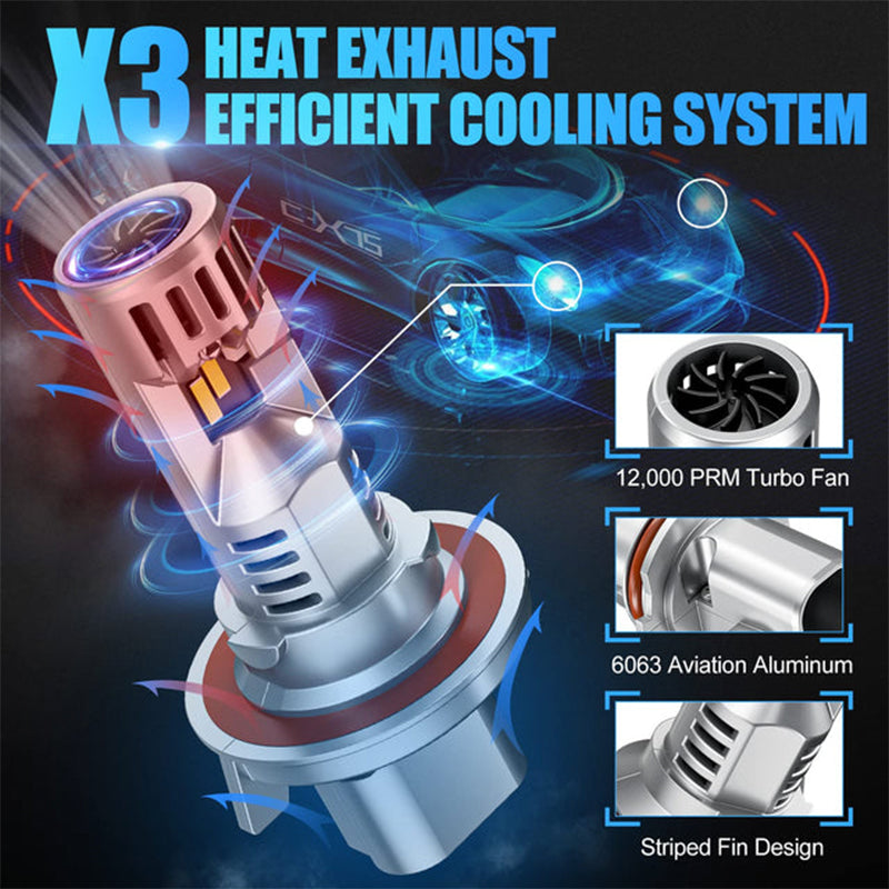 Fit For 2022-2025 Chevrolet Malibu H11 9005 LED Headlight Bulbs