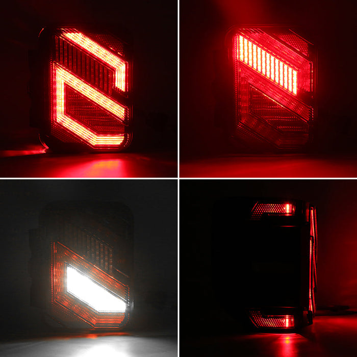 S-Shaped Jeep LED Tail Lights with Smoke Lens for Wrangler 2007-2018 JK JKU