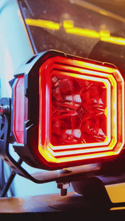 HYPER 5 RGBW 5-Inch LED Pod Lights with 6-Color Dynamic DRL and Combo Beam, 1,181-Ft Reach at 1 Lux (Pair)