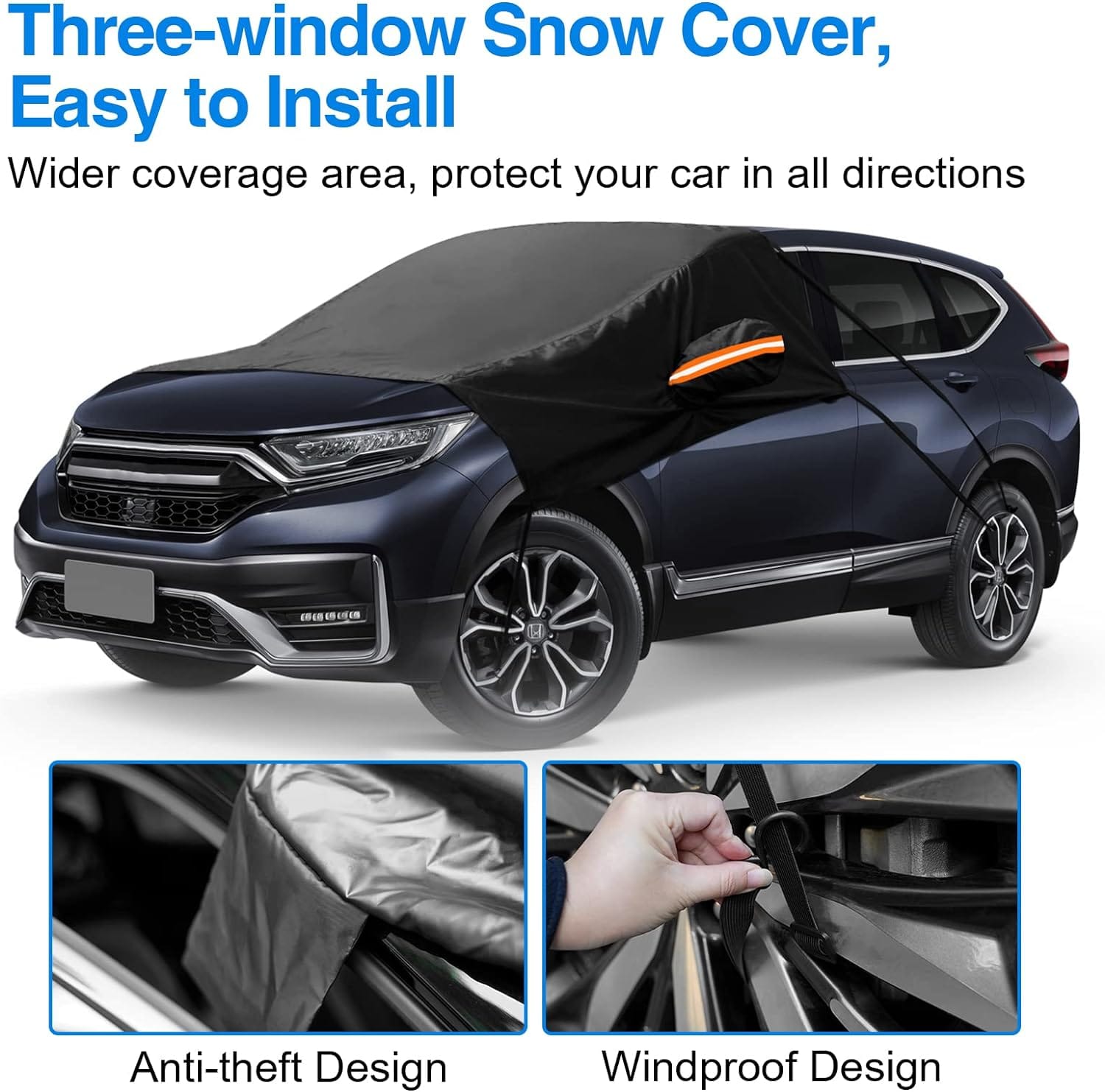 SUPAREE Car Windshield Sun Shade with Side Mirror Covers for Most Cars & SUVs Product description