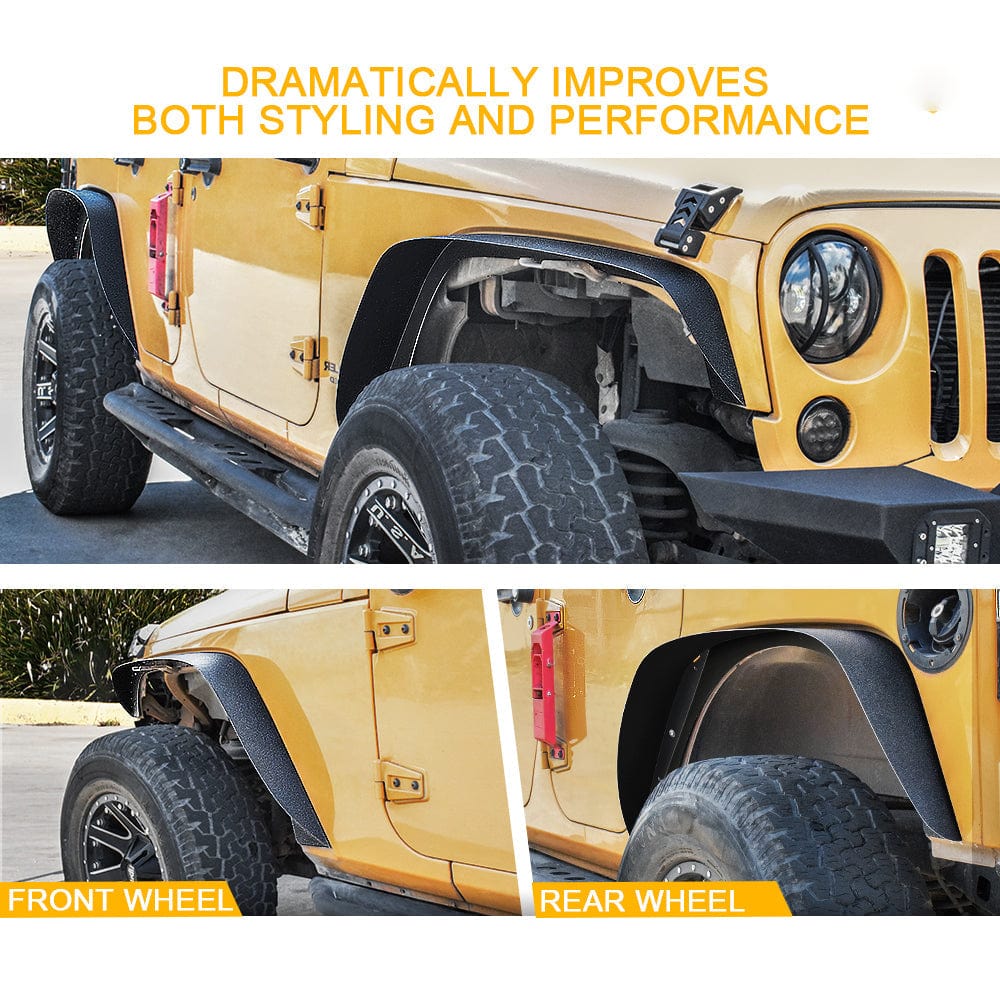SUPAREE.COM Jeep Accessories Jeep Grind Series Steel Fender Flare Kit for 2007-2018 Wrangler JK JKU Product description