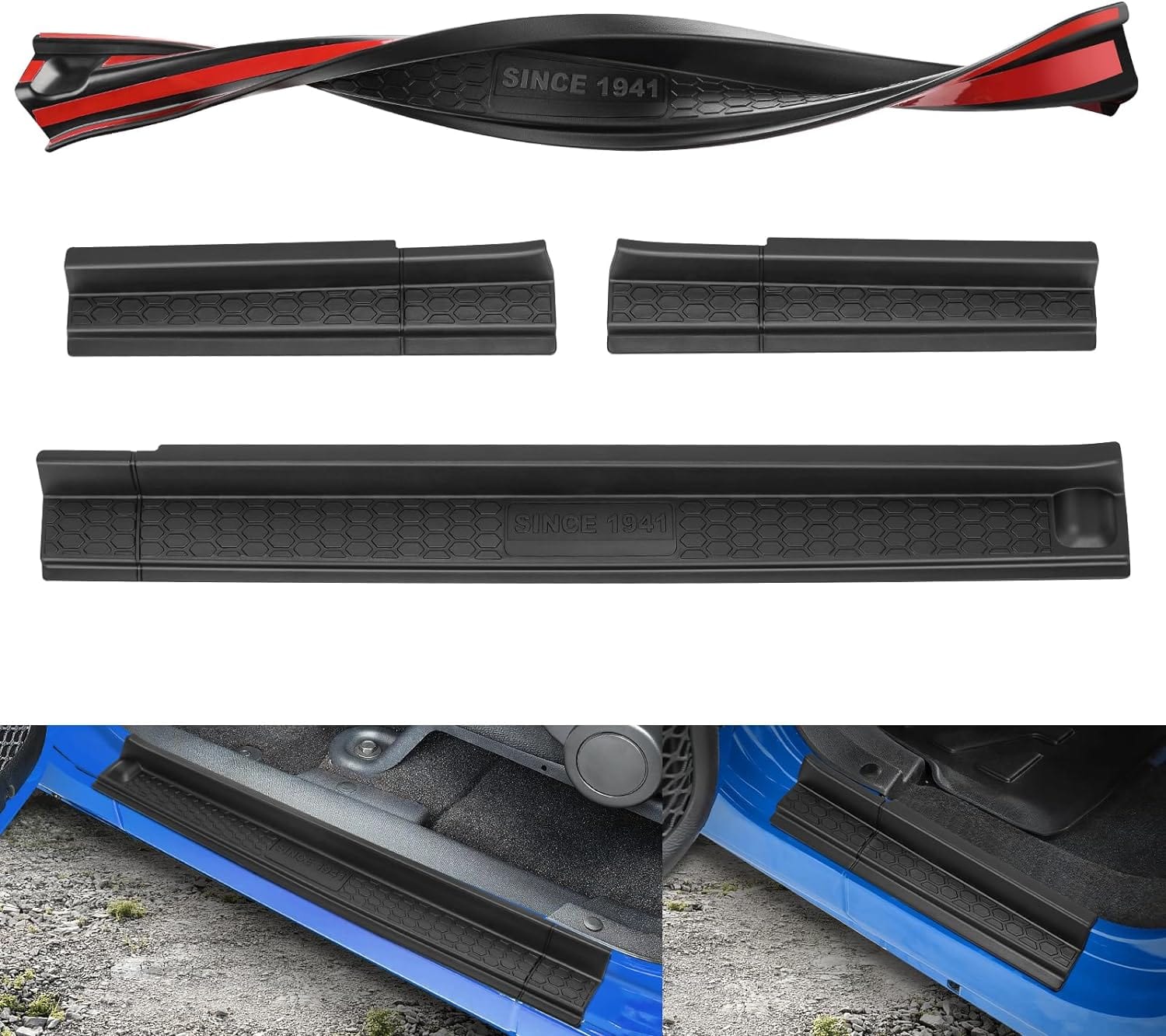 SUPAREE.COM Jeep Accessories Suparee Jeep Door Sill Guards Kit with Logo 1941 for 2007-2018 Wrangler JK JKU Product description
