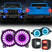 SUPAREE.COM Jeep Combo Suparee 9" Jeep LED RGBW Headlights & RGB Halo Fog Lights & LED Tail Lights for JL JLU Product description