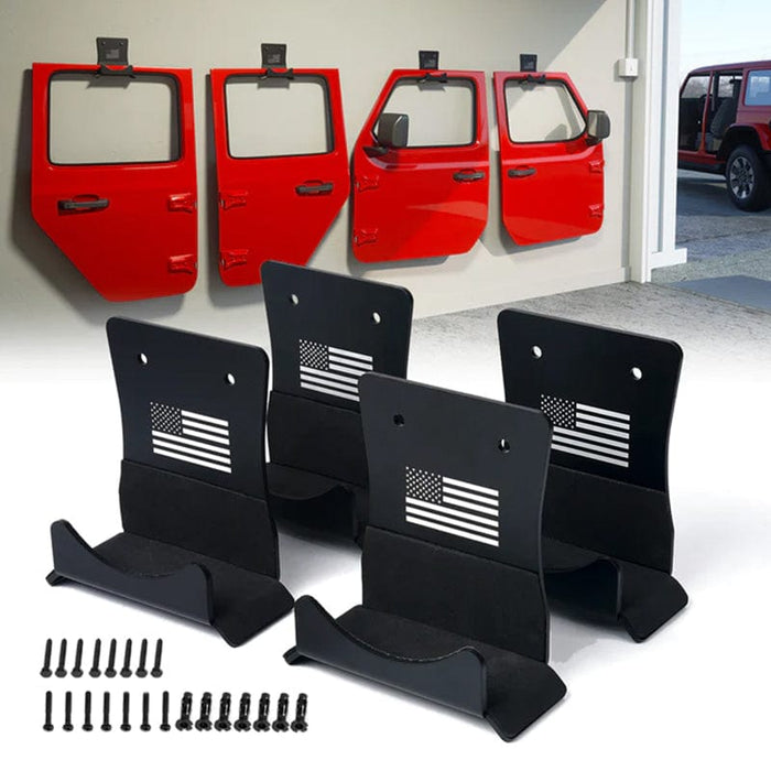 Jeep Wall Mount Storage Door Hangers With U.S. Flag For Wrangler
