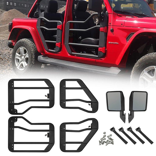 SUPAREE.COM Jeep Half Doors Crossbar Style Jeep Tube Doors With Side Mirrors For 2018-Later Wrangler JL/JT 4 Door Product description
