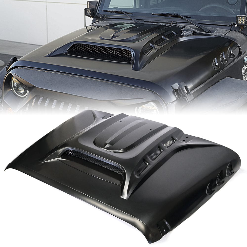 SUPAREE.COM Jeep Hood Jeep Hood Piranha Series with Functional Air vents for Wrangler 2017-2018 JK Product description