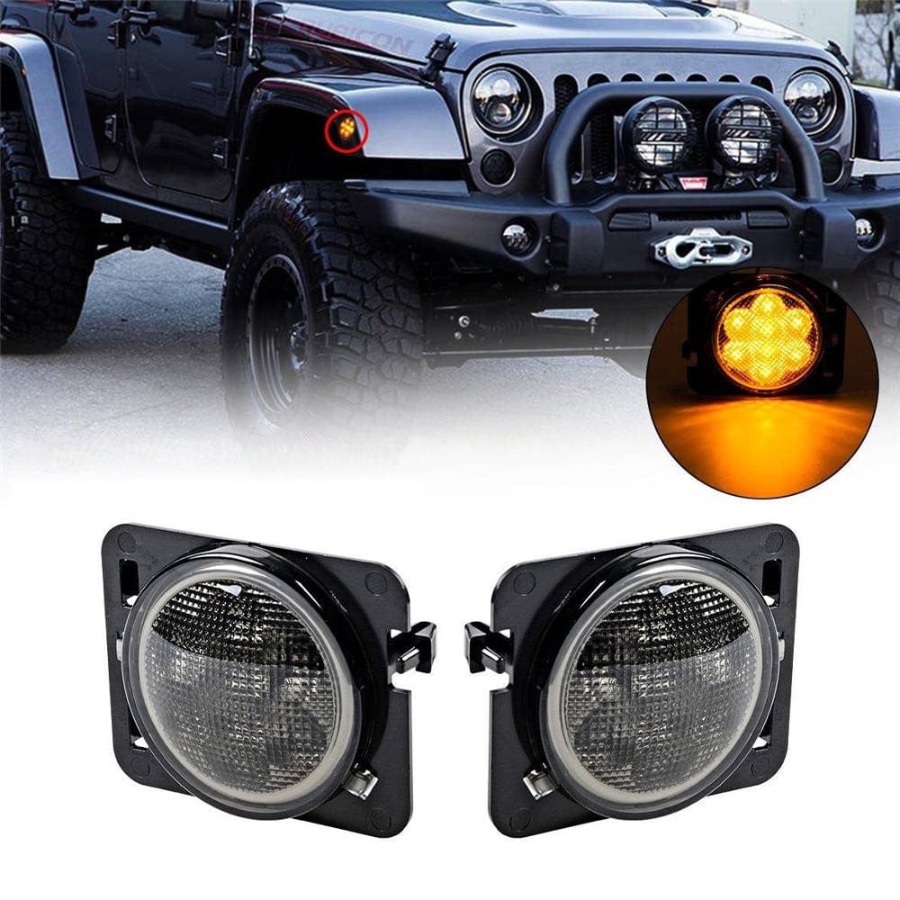 Suparee Jeep Wrangler Led Amber Side Marker Light For 2007-2018 Jk Jku 