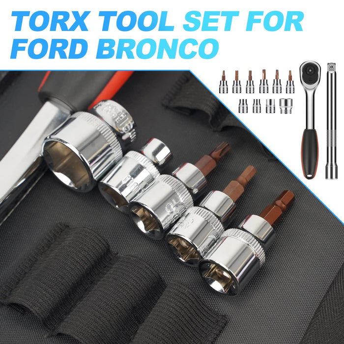 SUPAREE.COM LED Light Bar SUPAREE Ford Bronco Removal Tool Kit Torx Tools Set for 2021-2023 Product description