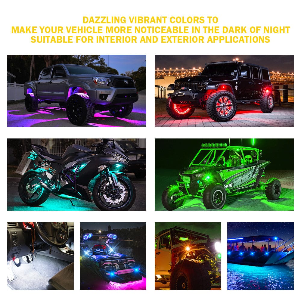 SUPAREE.COM LED Rock Light Offroad RGBW LED Rock Lights Kit Trophy Series with Bluetooth Control Product description