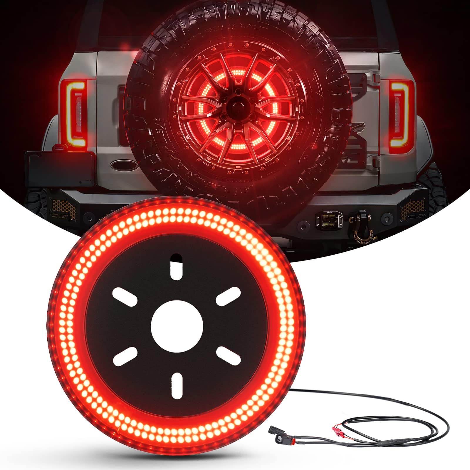 EXZEIT 30W High Mount Brake & Reverse Light For Jeep Wrangler Trucks
