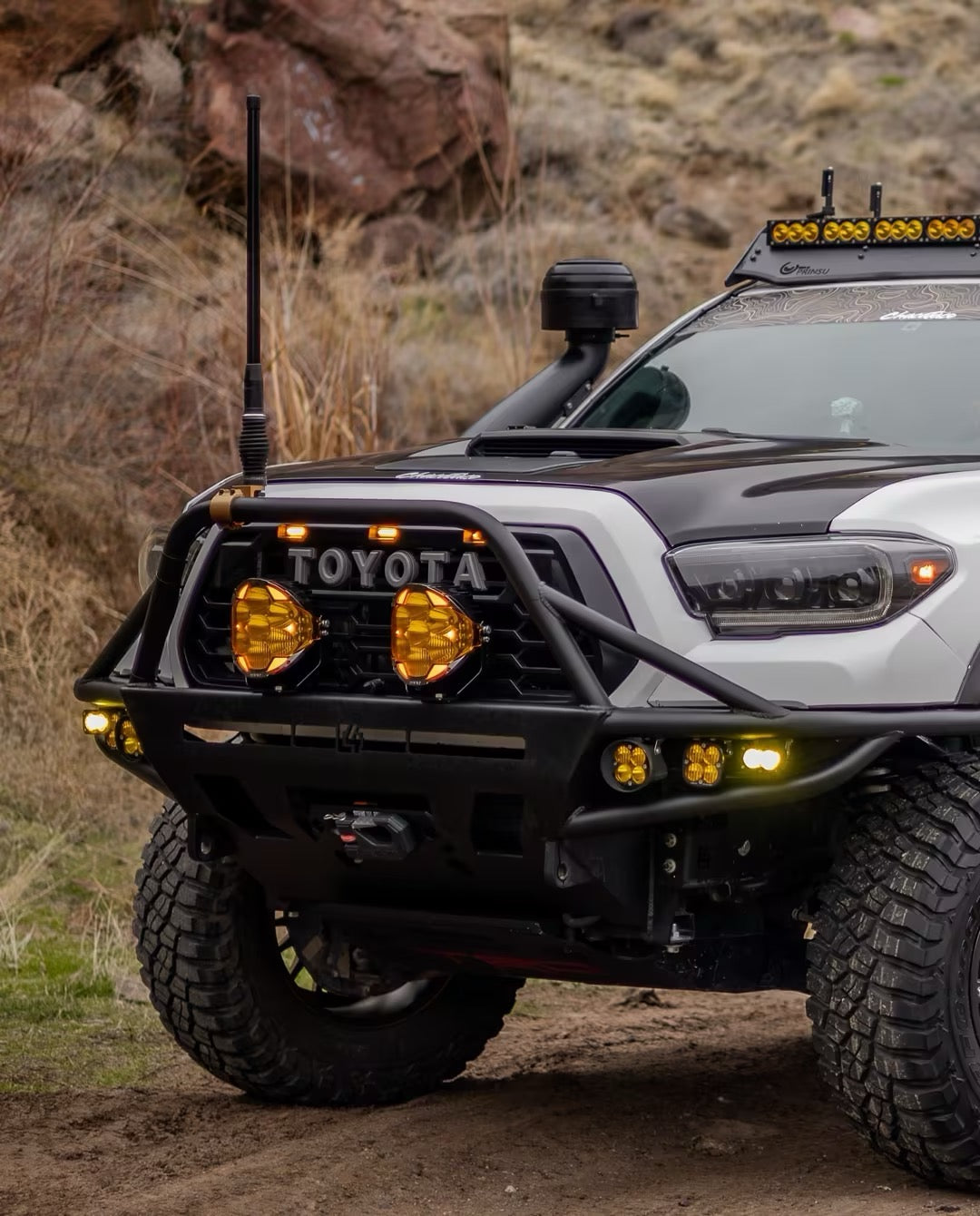 SUPAREE HELM 7 amber DRL signature on a truck front bumper