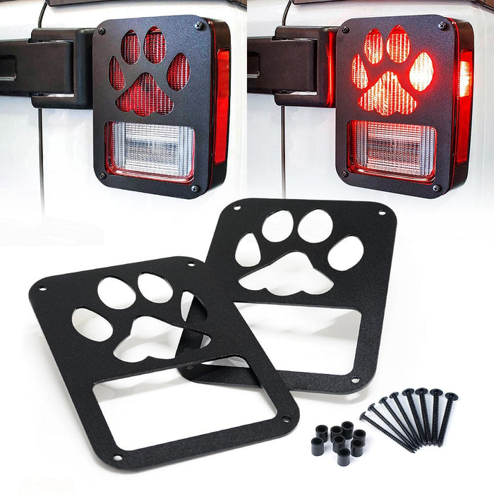 SUPAREE Jeep Accessories Jeep Tail Light Guard Cover with Paw Print for 2007-2018 Wrangler JK JKU Product description