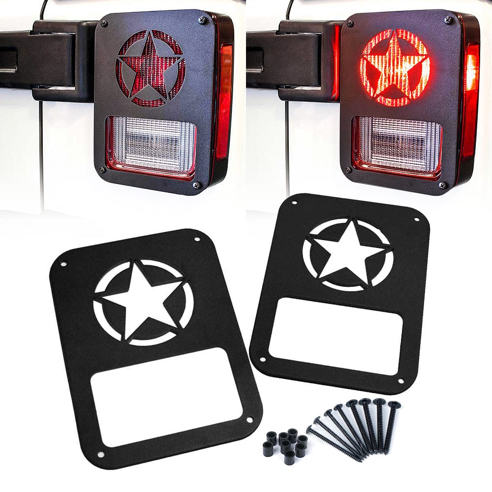 SUPAREE Jeep Accessories Star Jeep Tail Light Guard Cover with Multi-Style for 2007-2018 Wrangler JK JKU Product description