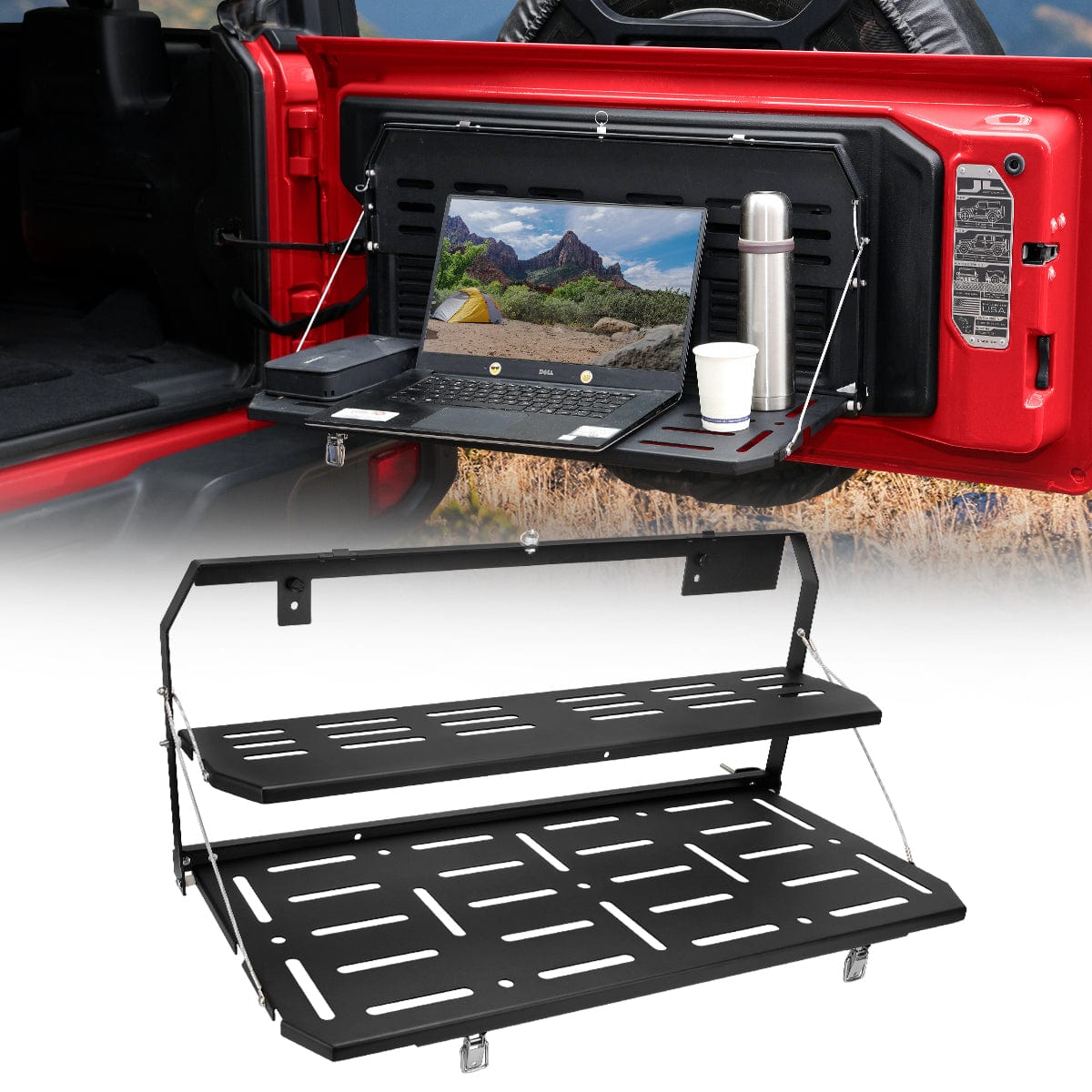 SUPAREE Jeep Accessories Suparee Jeep Wrangler Double-Layer Foldable Tailgate Table for 2018-Later JL JLU Product description