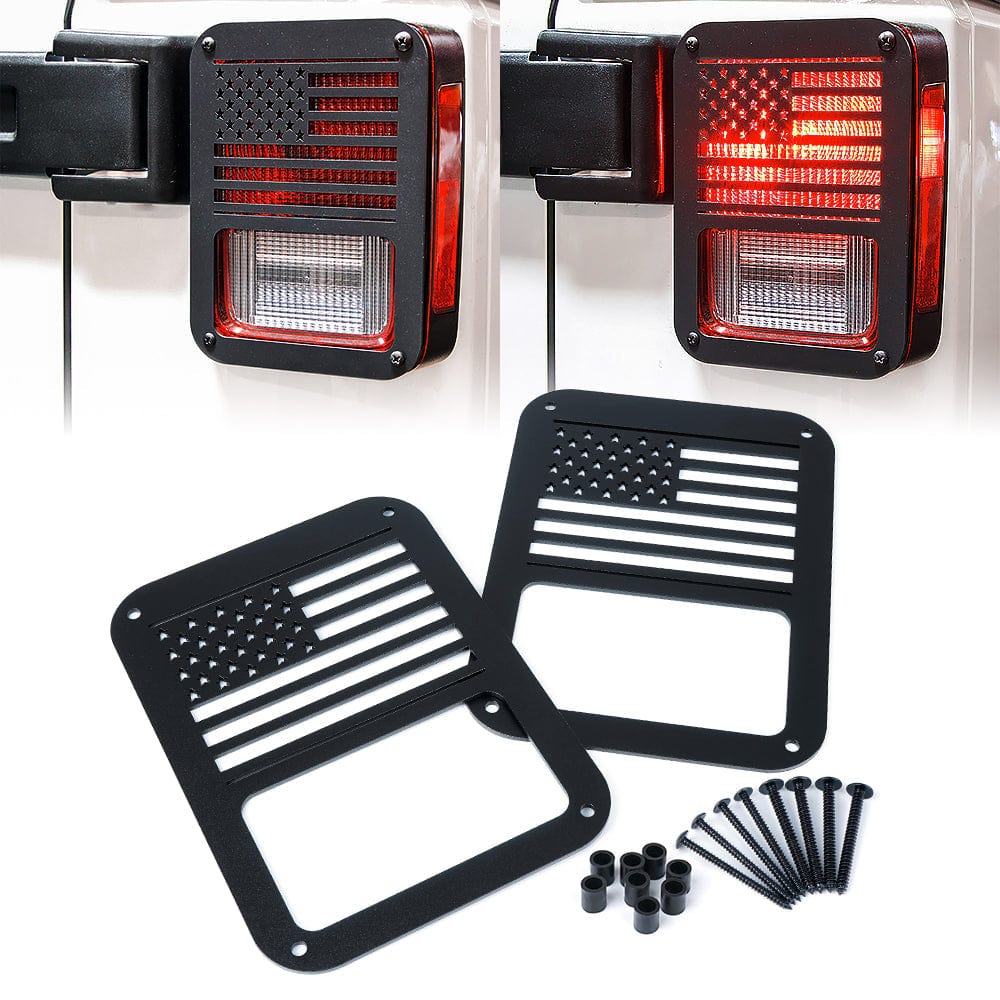 SUPAREE Jeep Accessories U.S. Flag Jeep Tail Light Guard Cover with Multi-Style for 2007-2018 Wrangler JK JKU Product description