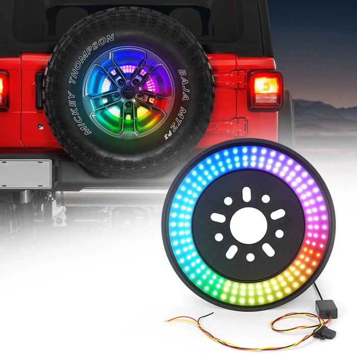 Suparee Jeep Wrangler Dual RGB LED Spare Tire Brake Light for 2007+ JK