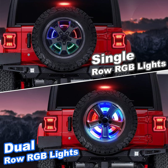 Suparee Jeep Wrangler Dual RGB LED Spare Tire Brake Light for 2007+ JK