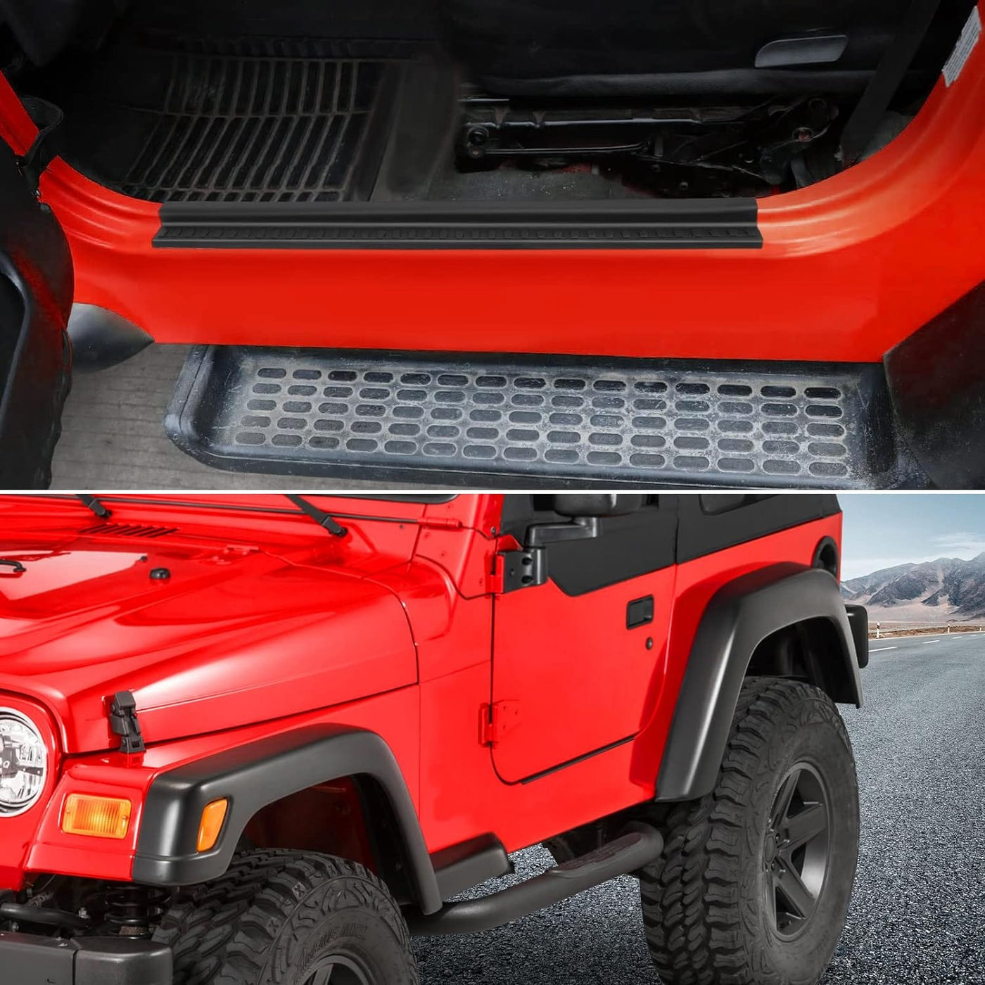 Suparee Jeep Door Sill Guards Kit for 19972006 Wrangler TJ 2Door