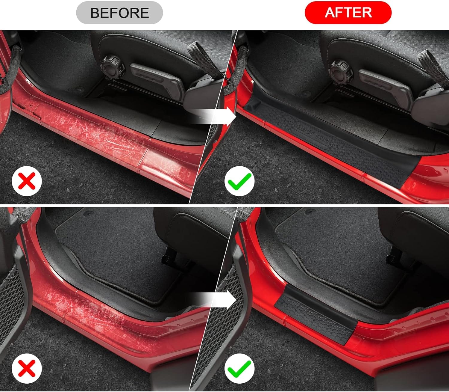 SUPAREE Jeep Door Sill Guards Suparee Jeep Door Sill Guards Kit with "1941" for 2018+ Wrangler JL JLU Gladiator JT 4 Door 的副本 Product description
