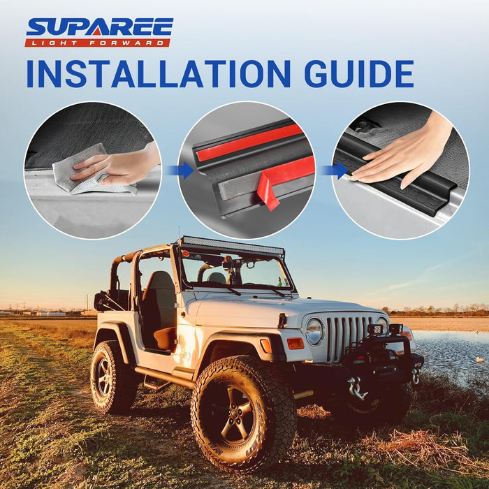 SUPAREE Jeep Door Sill Guards Suparee Jeep Door Sill Guards Kit with Logo 1941 for 1997-2006 Wrangler TJ 2-Door Product description