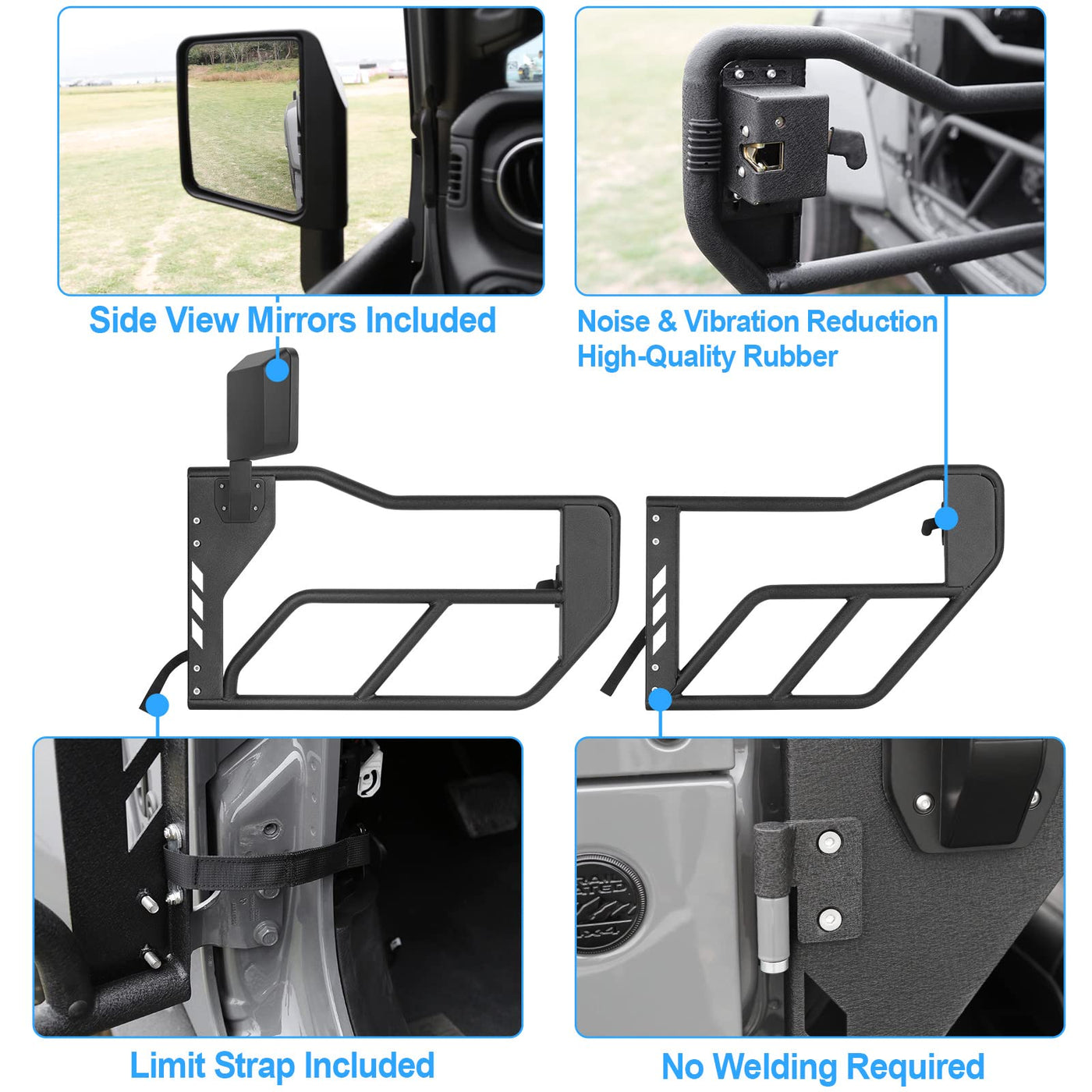 SUPAREE Jeep Half Doors Offroad Iron Tube 4Doors for JL JT