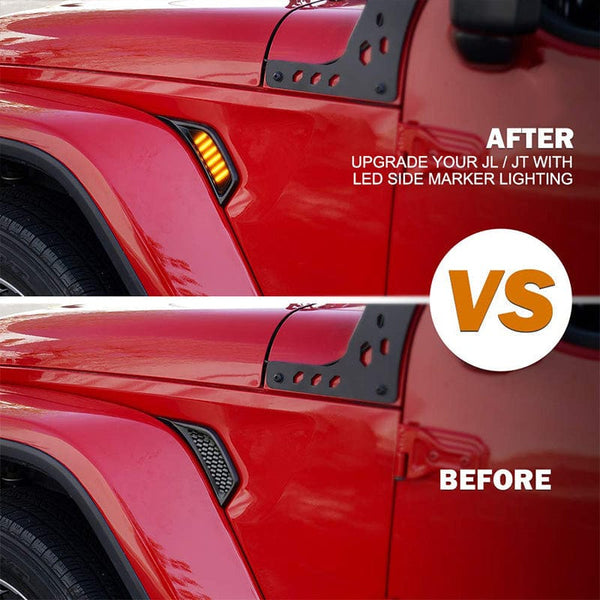 Suparee Jeep LED Side Marker Lights with Smoke Lens for JL JT
