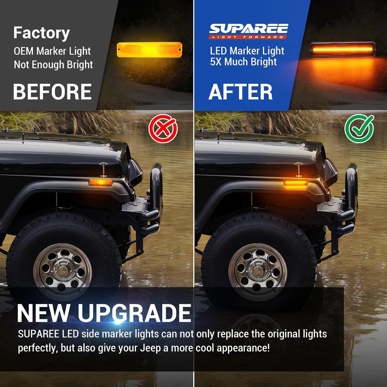 Suparee Jeep Wrangler YJ LED Side Marker Lights for 19871995 — SUPAREE
