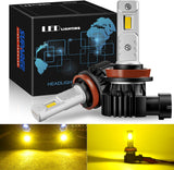 Ampoules de phares antibrouillard LED SUPAREE H11 H8 H16 avec éclairage ambre 3000K