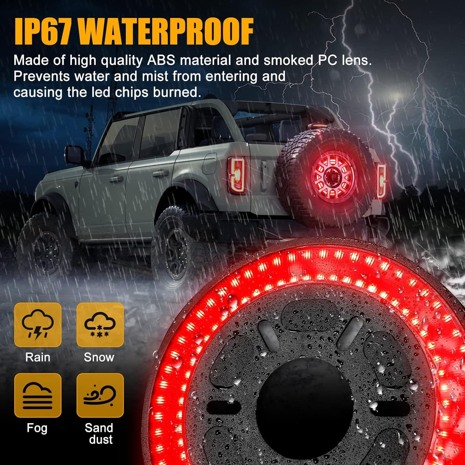 SUPAREE Suapree LED Spare Tire Brake Light Plug & Play for Ford Bronco 2021 2022 2/4 door Product description
