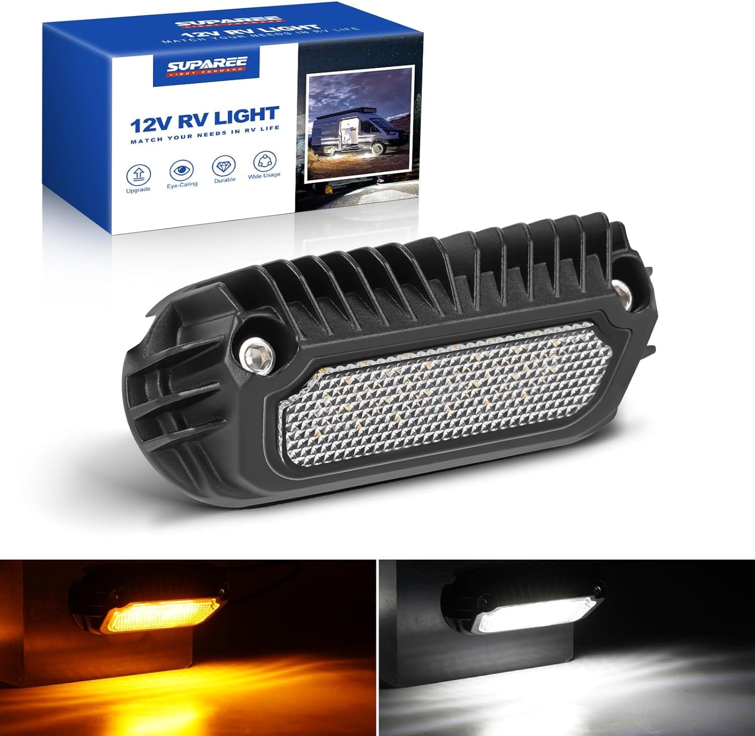 SUPAREE SUPAREE 12V RV LED Porch Light with Aluminum Base Kit for RVs Trailers Campers Product description