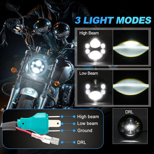 SUPAREE SUPAREE 5.75 LED Headlight Motorcycle for Sportster Dyna Street Bob Night Rod Davidson Product description