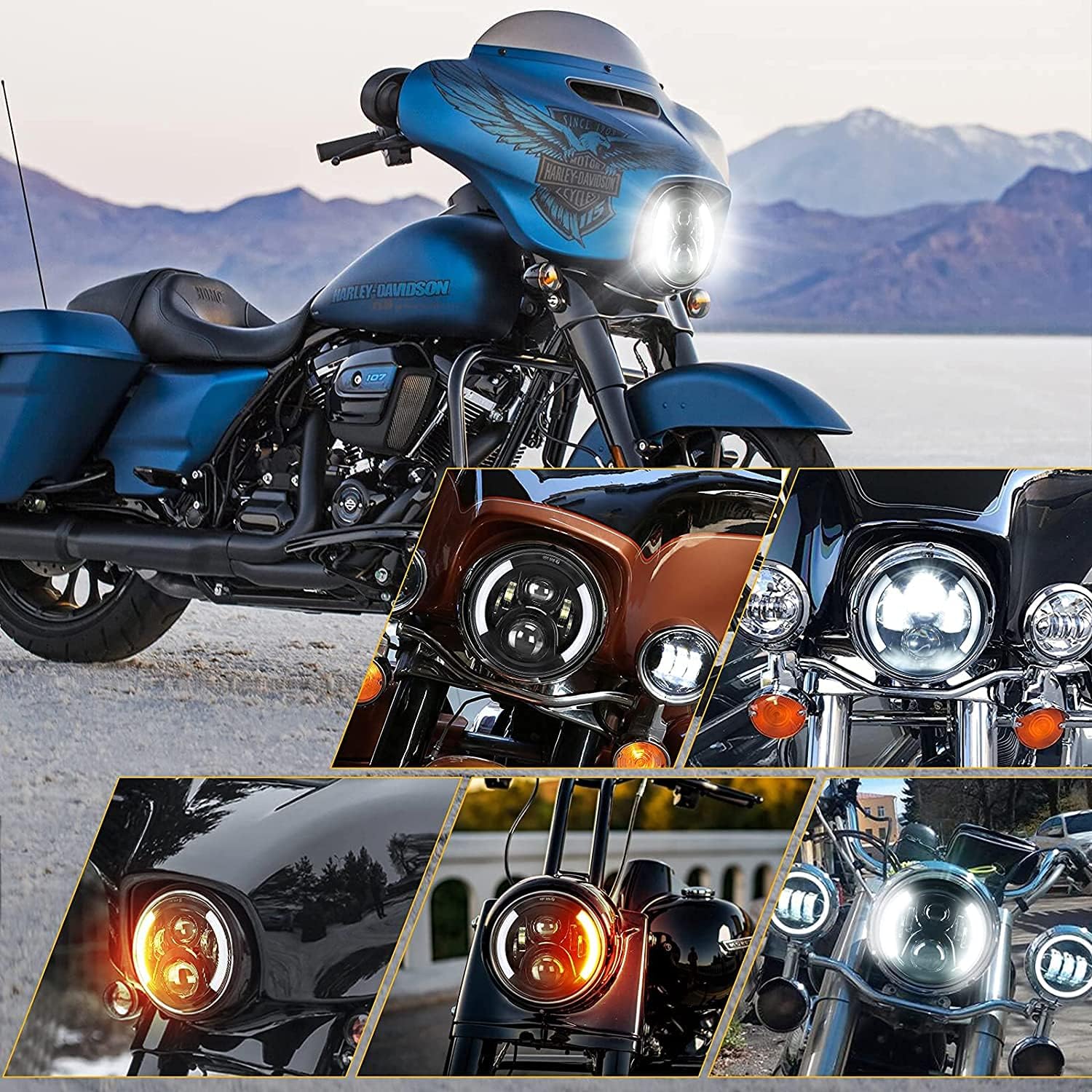 SUPAREE SUPAREE 7 inch LED Motorcycle Headlight with 4.5 inch Fog Light Product description