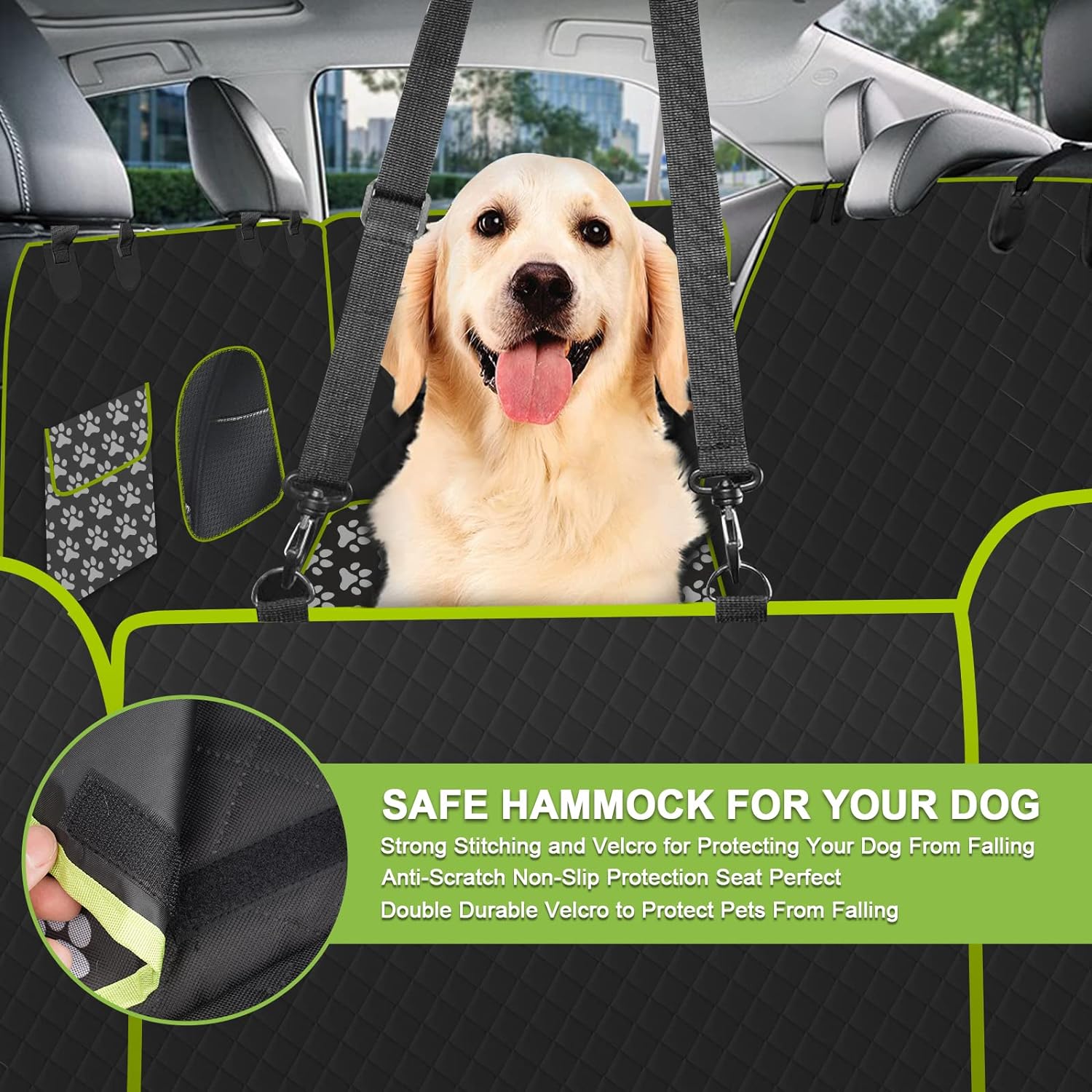 SUPAREE Upgraded Pet Car Seat Cover Dog Back Seat Cover for Trucks and Large SUV Product description
