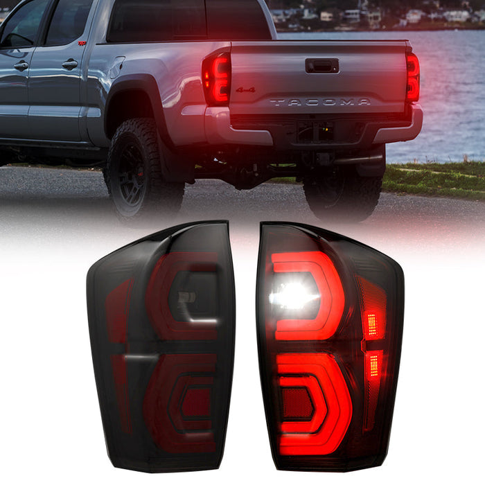 Suparee Double C-Shape LED Tail Lights for 2016-2023 Toyota Tacoma