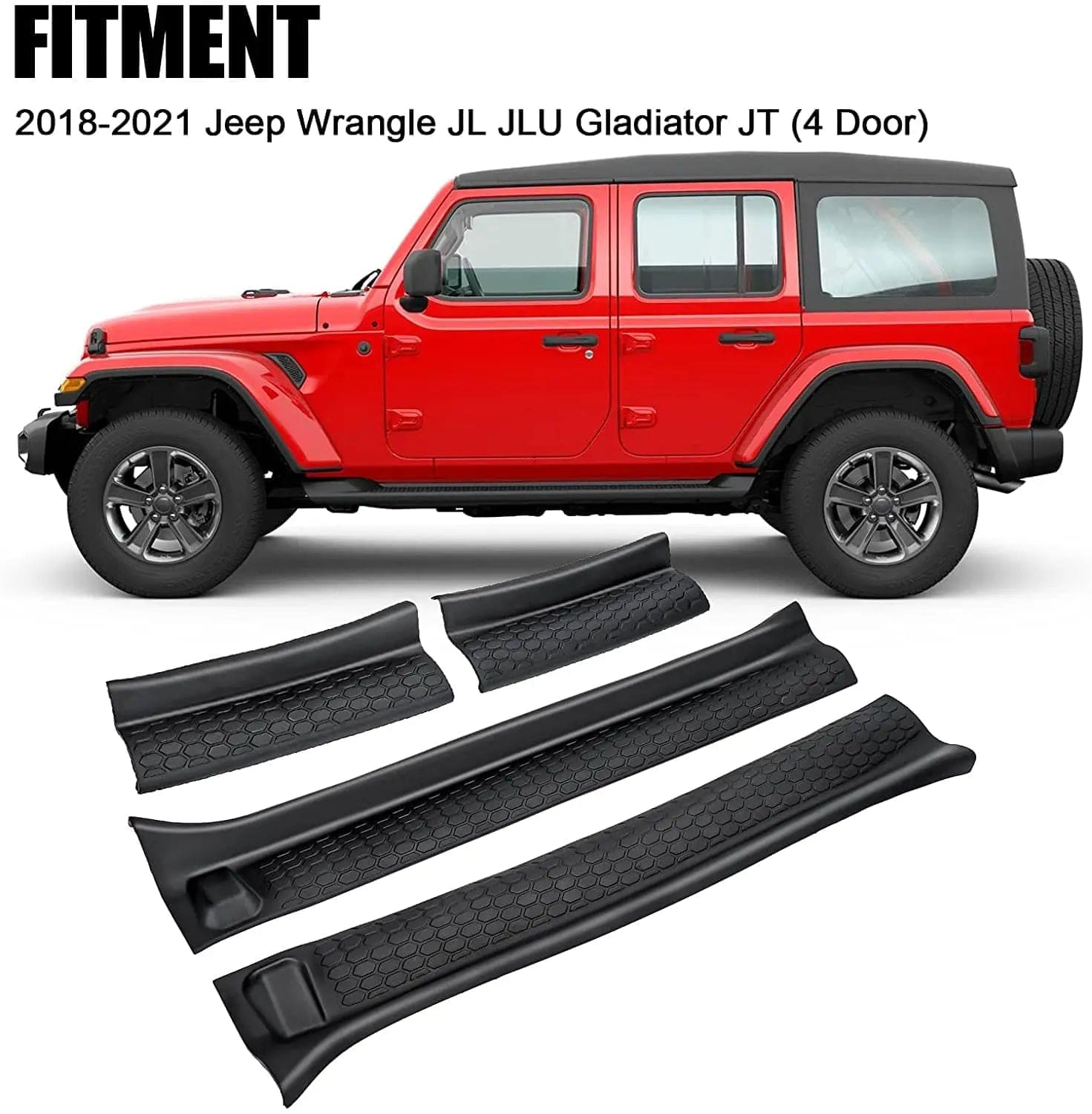 Jeep Door Sill Guards Kit Door Entry Guards for Wrangler JL JLU Gladiator JT SUPAREE.COM