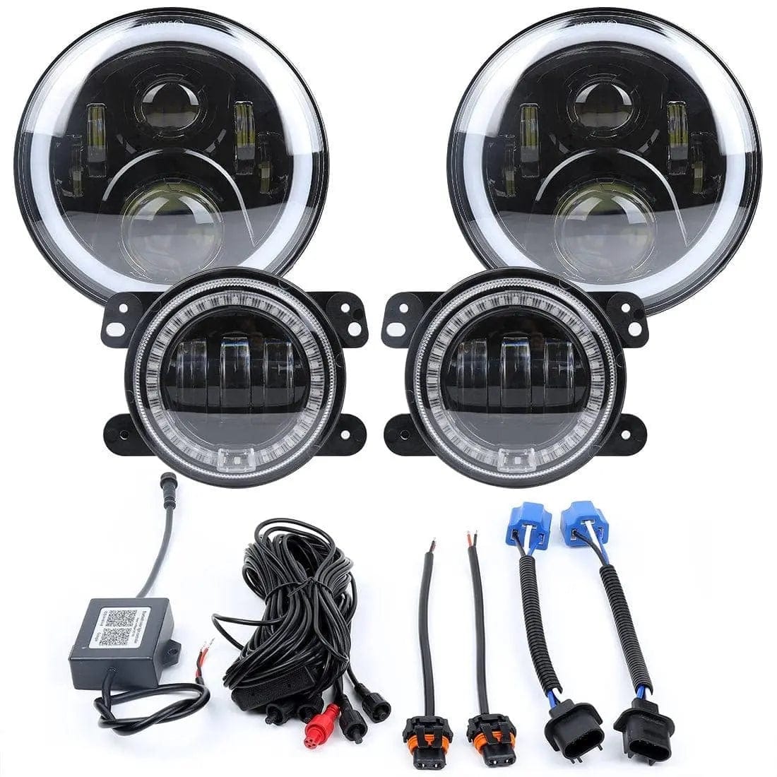 Suparee 7 inch Jeep RGB Halo Headlights & Fog Lights Set SUPAREE.COM