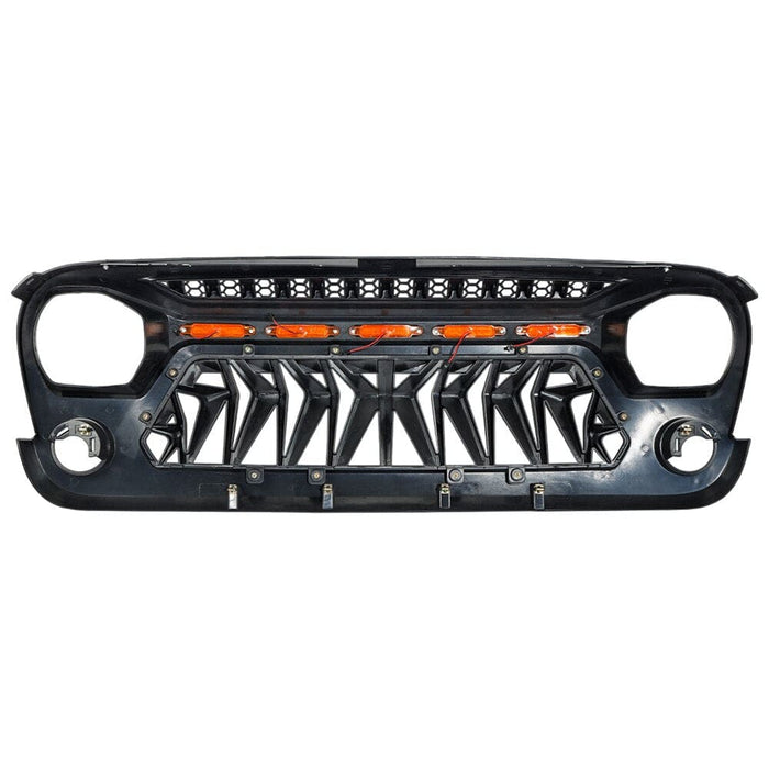 Suparee Jeep Gladiator Grille Black Venom With Amber LED Running Lights For 2018+ Jeep Wrangler JL JT SUPAREE.COM