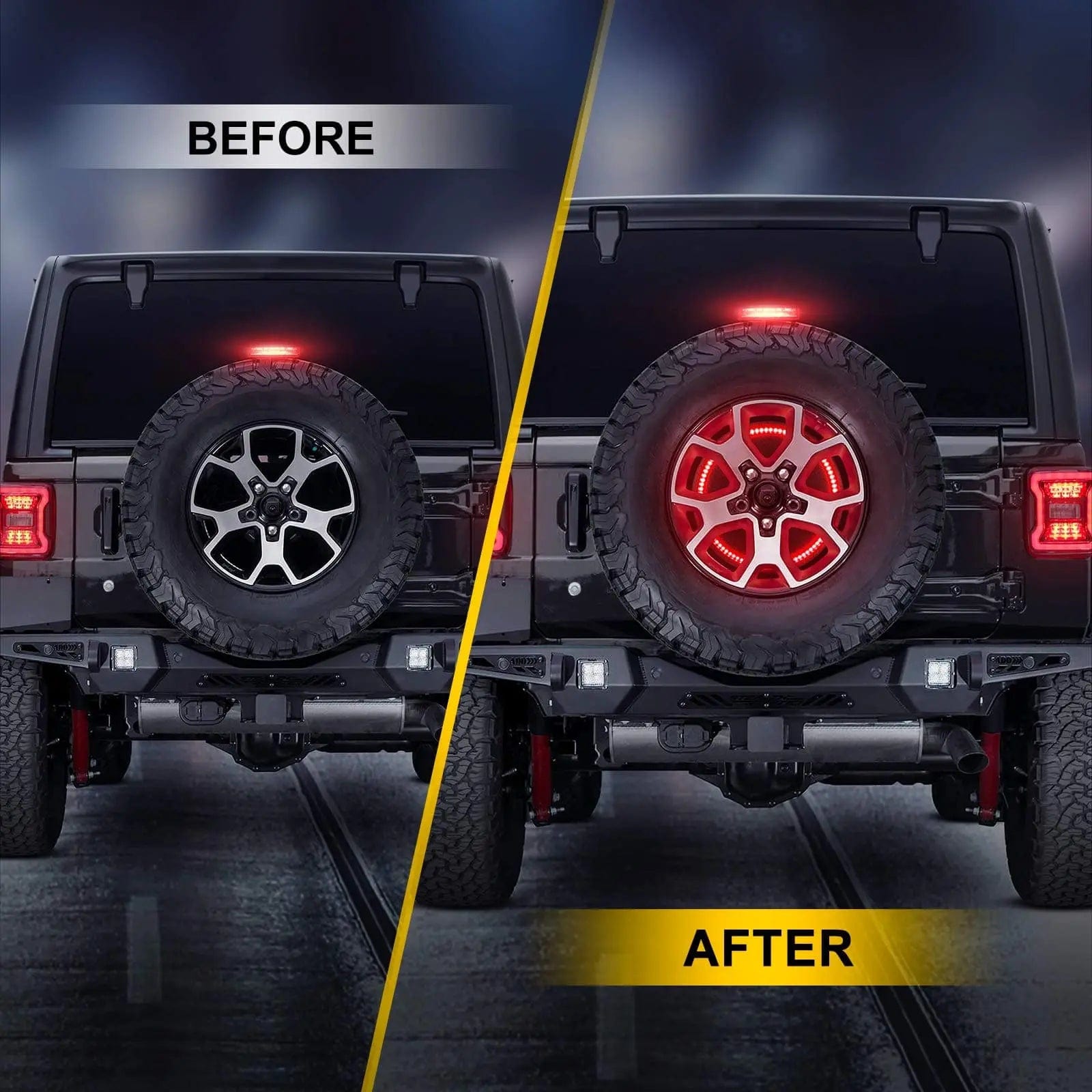 Suparee Jeep Wrangler JL LU Spare Tire  Brake Light for Wrangler 2018-Later with Plug N Play SUPAREE.COM