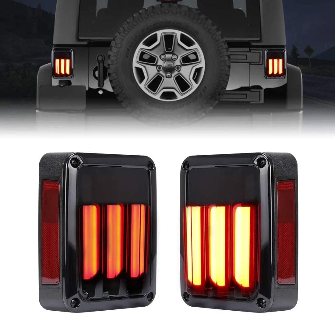 Suparee Jeep Wrangler JK Tail Light NEW LED with Neon Tube Smoked for 2007-2017 SUPAREE.COM