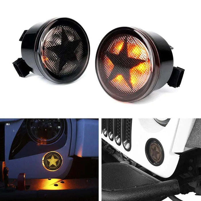 Suparee Star Smoke Lens Jeep Wrangler Grille Light with turn signal SUPAREE.COM