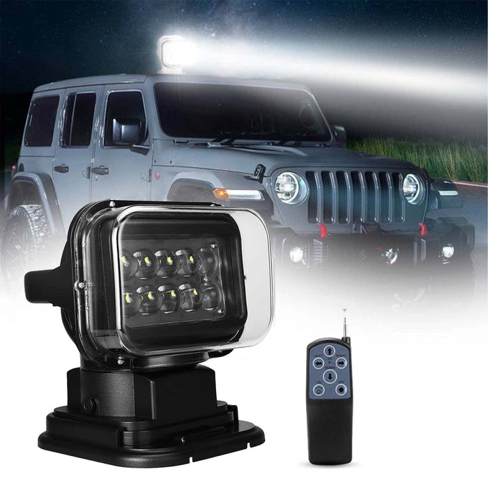 50W LED Search light Black Work Light 360° Remote control for Boat