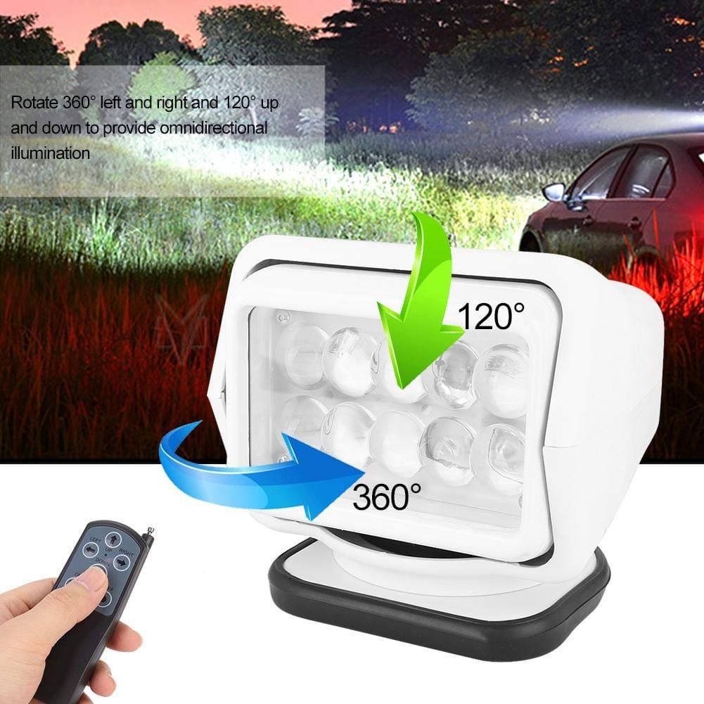 50W LED Searchlight White Work Light 360° Remote Control for Off-Road Outdoors SUPAREE.COM