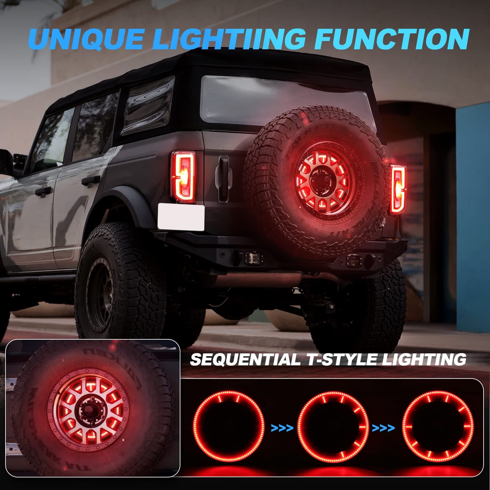 Ford T- Style Spare Tire Light Plug-N-Play for Bronco