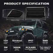 Suparee Jeep Wrangler TJ LED Front Turn Signal & Side Marker Lights for 1997-2006 SUPAREE