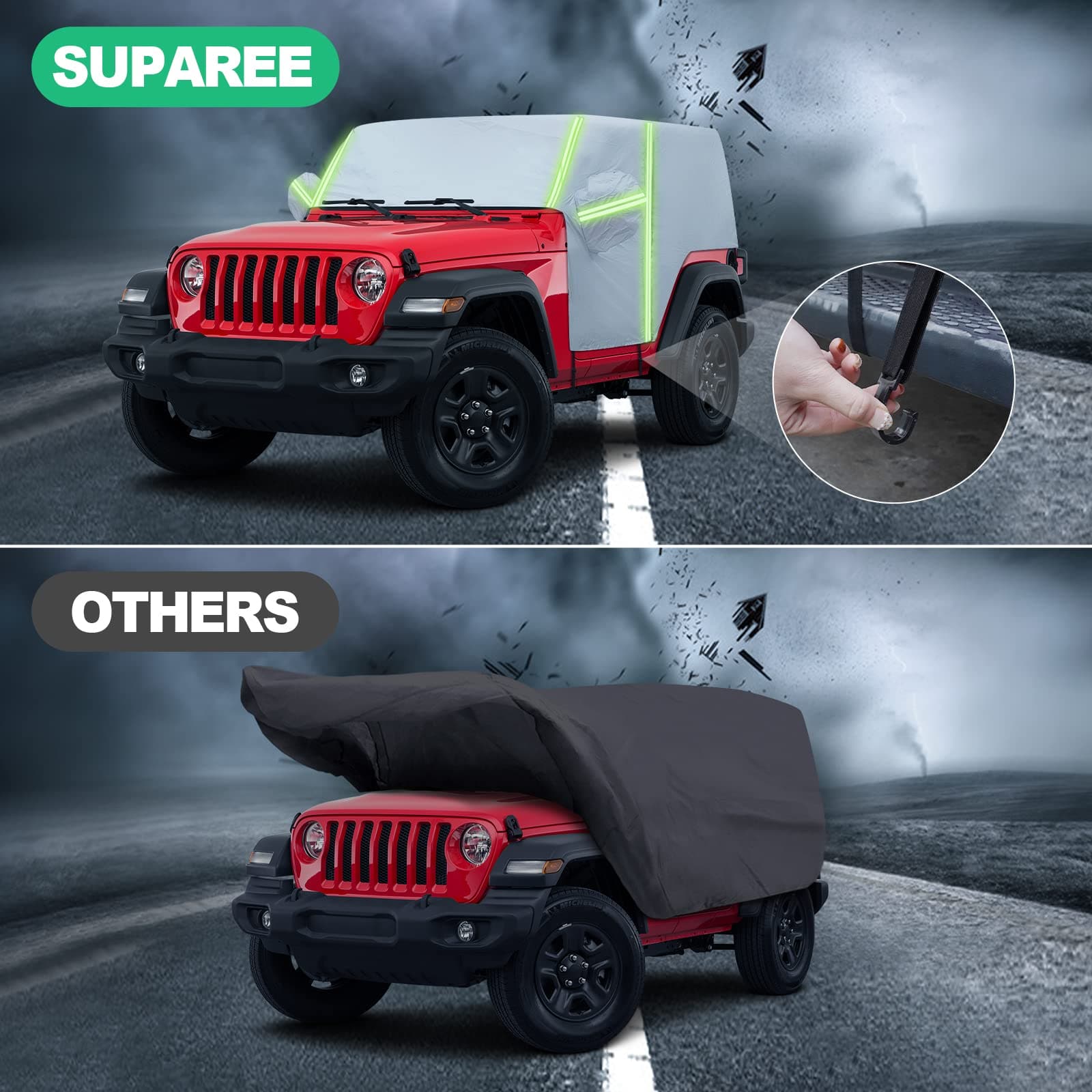Suparee 2/4 Waterproof Jeep wrangler Cab Rain Cover SUPAREE