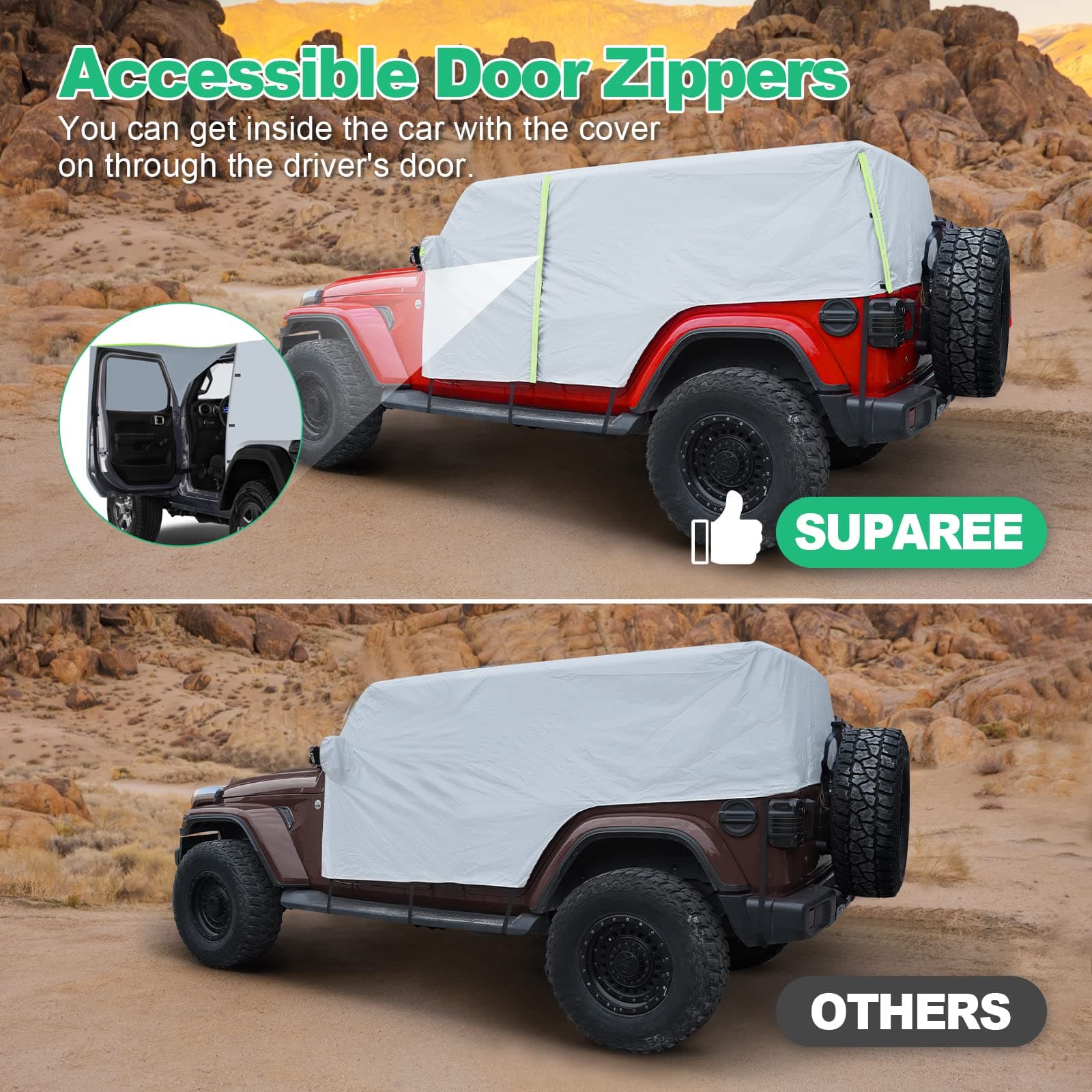 Suparee 2/4 Waterproof Jeep wrangler Cab Rain Cover SUPAREE
