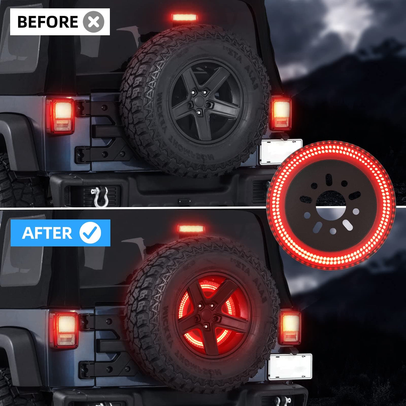 Suparee Jeep JK JKU 3Side Spare Tire Brake Light
